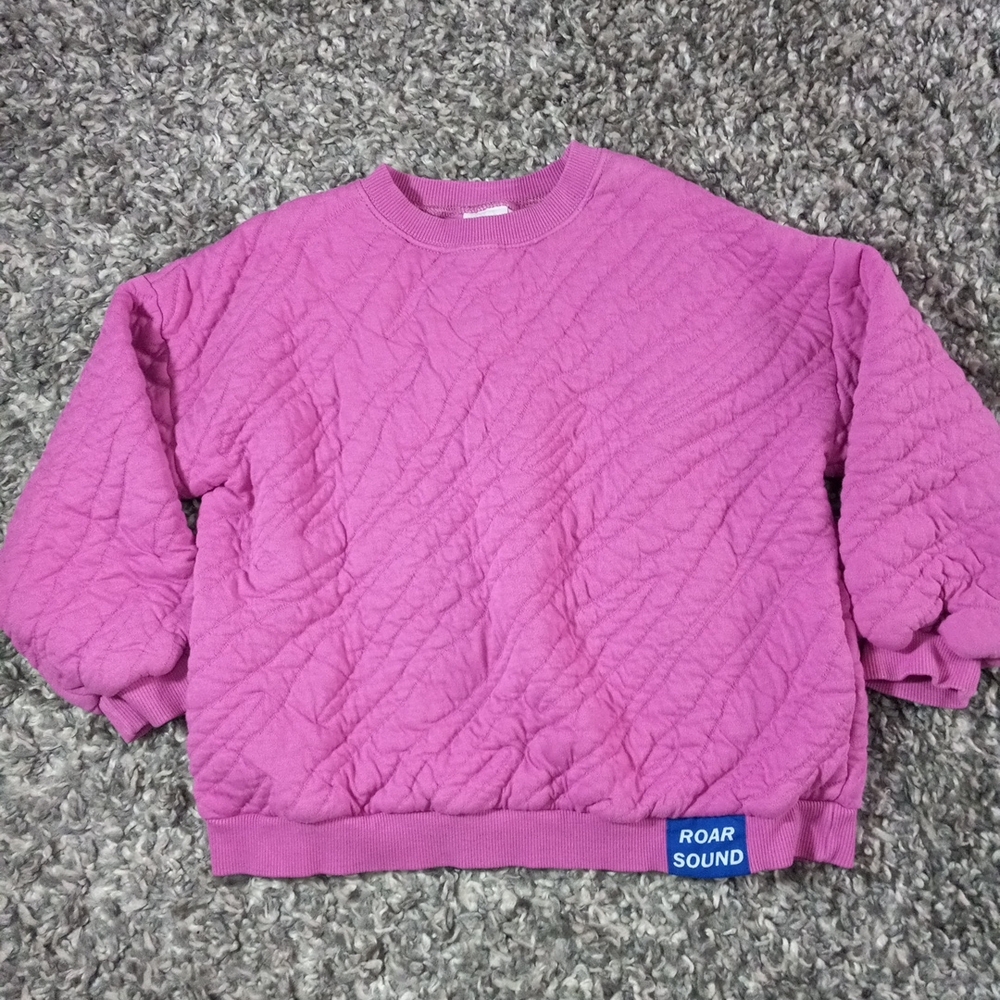 Kids Zara Pink Quilted Sweatshirt Size 4-5 Girl